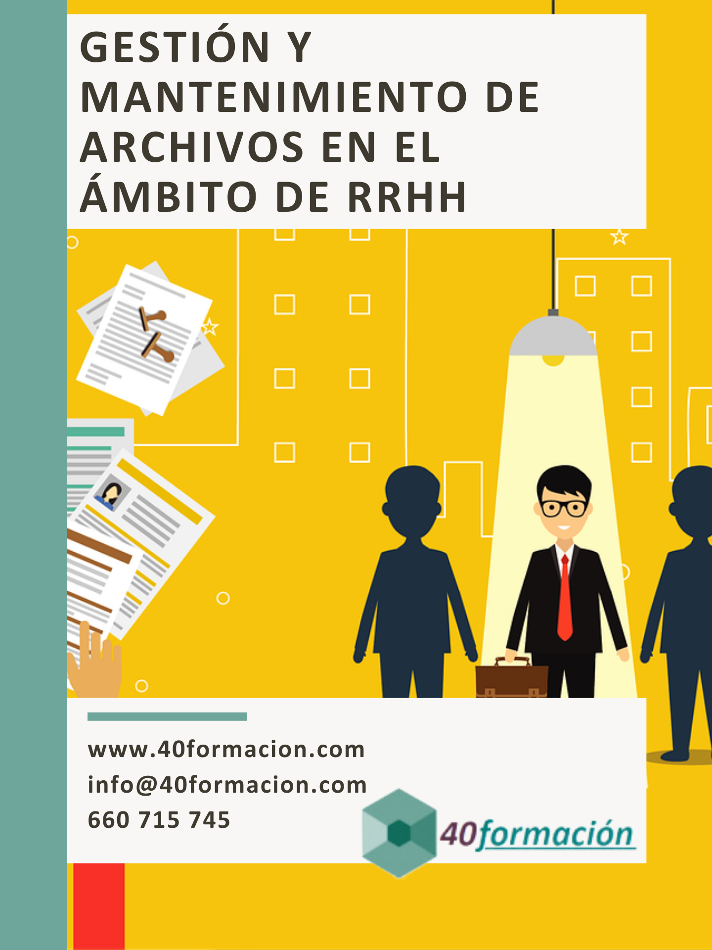 El principal propósito de este curso es mejorar el sistema de guarda y custodia de los expedientes generados en la gestión de Recursos Humanos en el sector público, garantizando la correcta conservación, organización, acceso y eliminación de la documentación laboral conforme a la normativa vigente. 